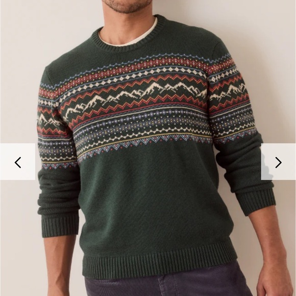 Marine Layer Forest Green Patterned Crewneck Sweater - Picture 7 of 11